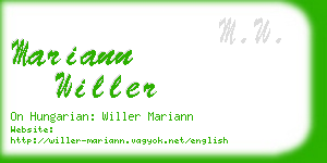 mariann willer business card